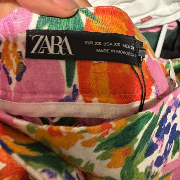 Zara Floral Mini Shorts - Pink, Orange, and Green - Picture 3 of 4